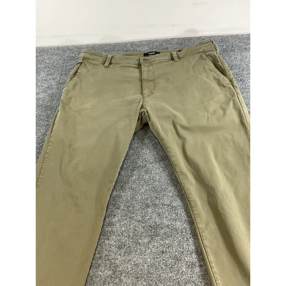 Mavi Johnny Slim Leg Pants Mens 40x30 Olive Green Stretch Casual Chino Pants